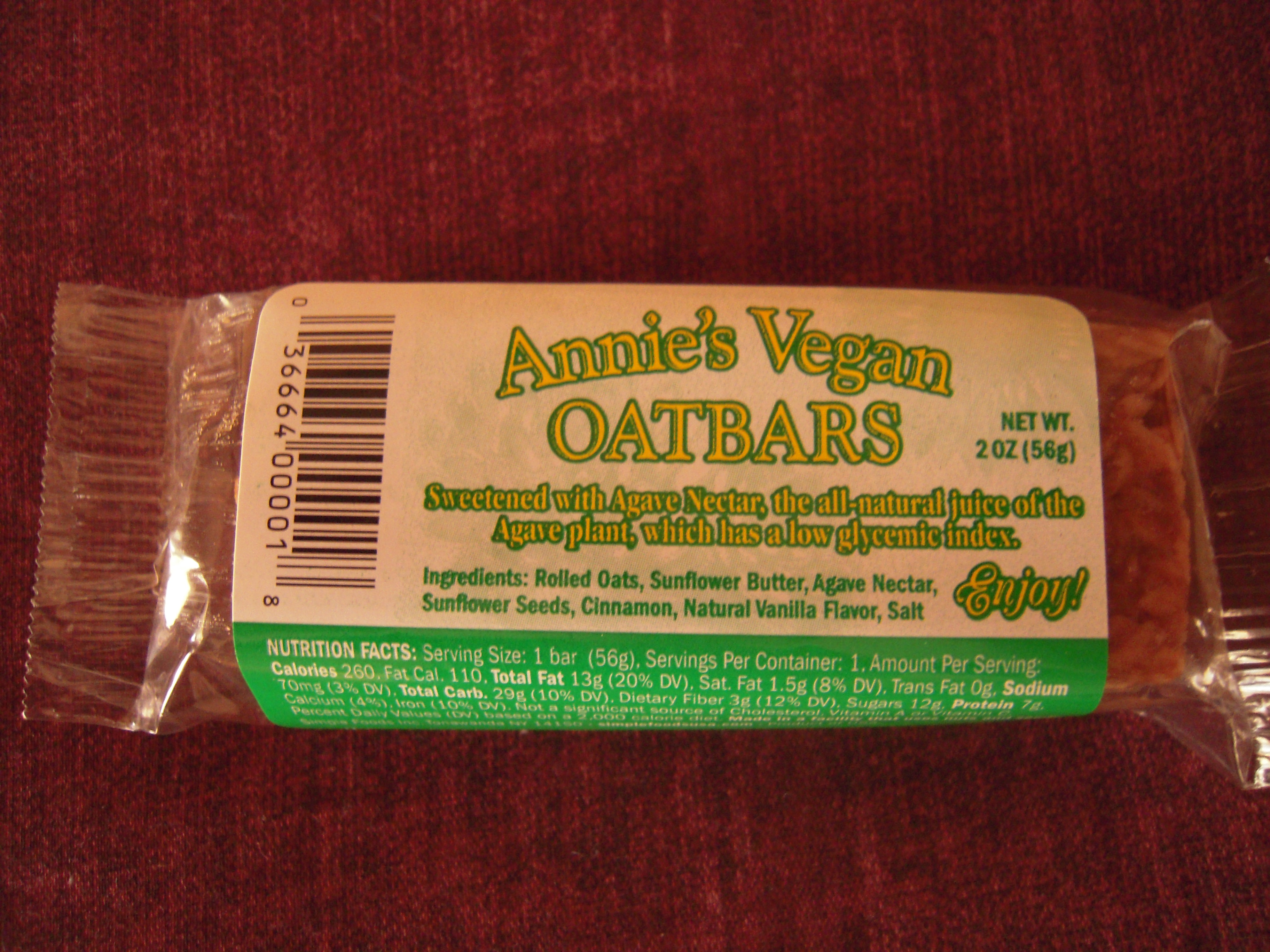 Annie's Vegan Oatbar
